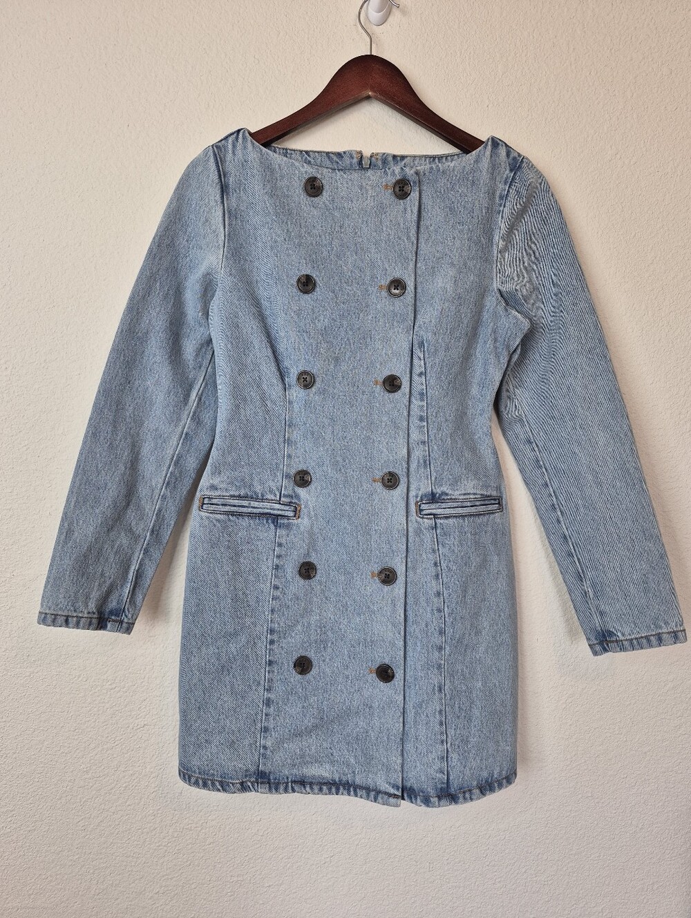 KBB by Kahlana Women's 'The Tuxedo Denim Mini Dress Vintage Wash Size 4